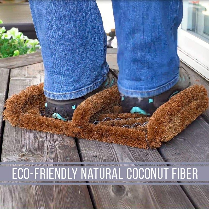 NINAMAR Natural Coir Boot Scraper Door Mat - 13 x 12 inch - 2 Pack - Image 2